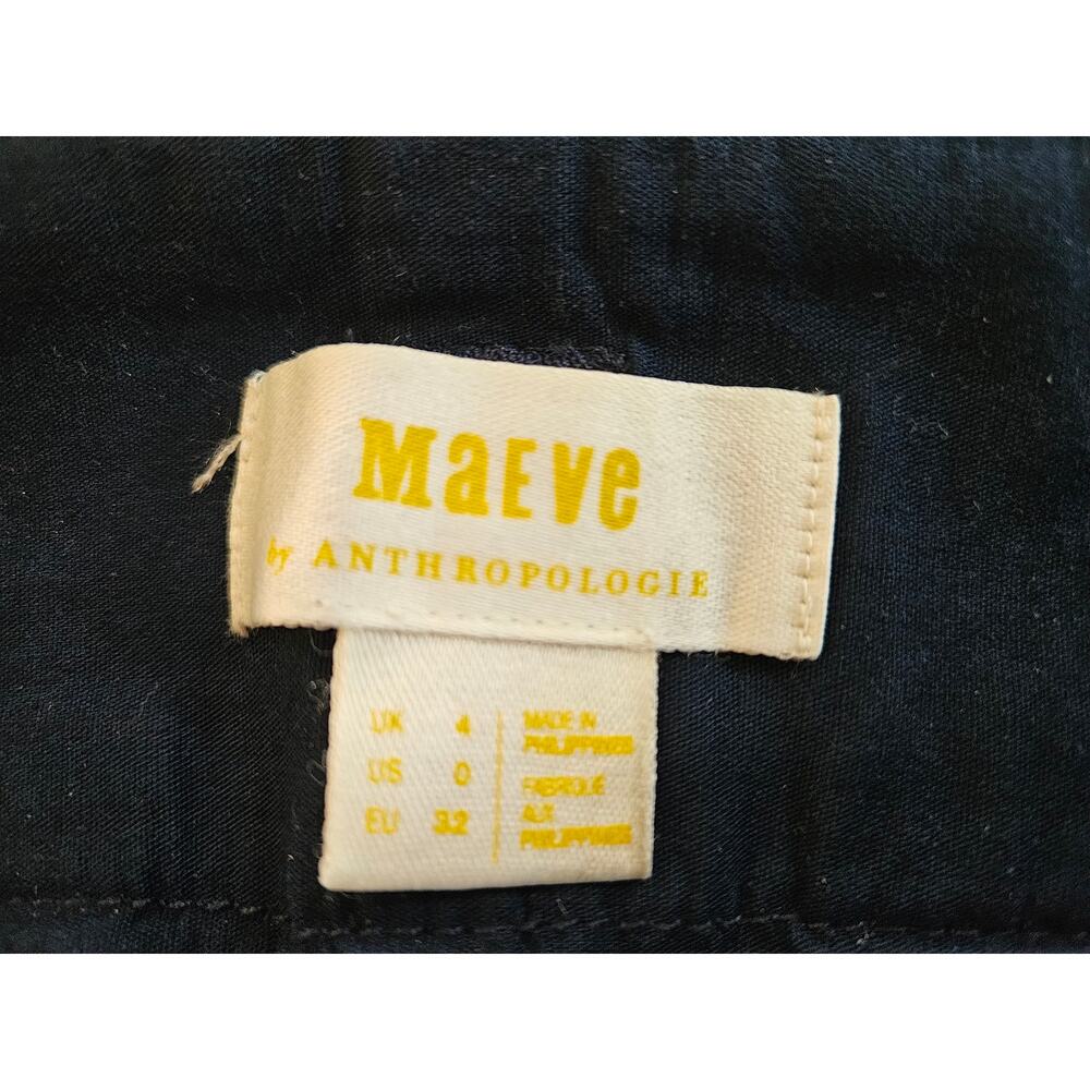 Maeve Anthropologie The Naomi Navy Linen Blend Wide Leg Pants Size 0 - Picture 4 of 10